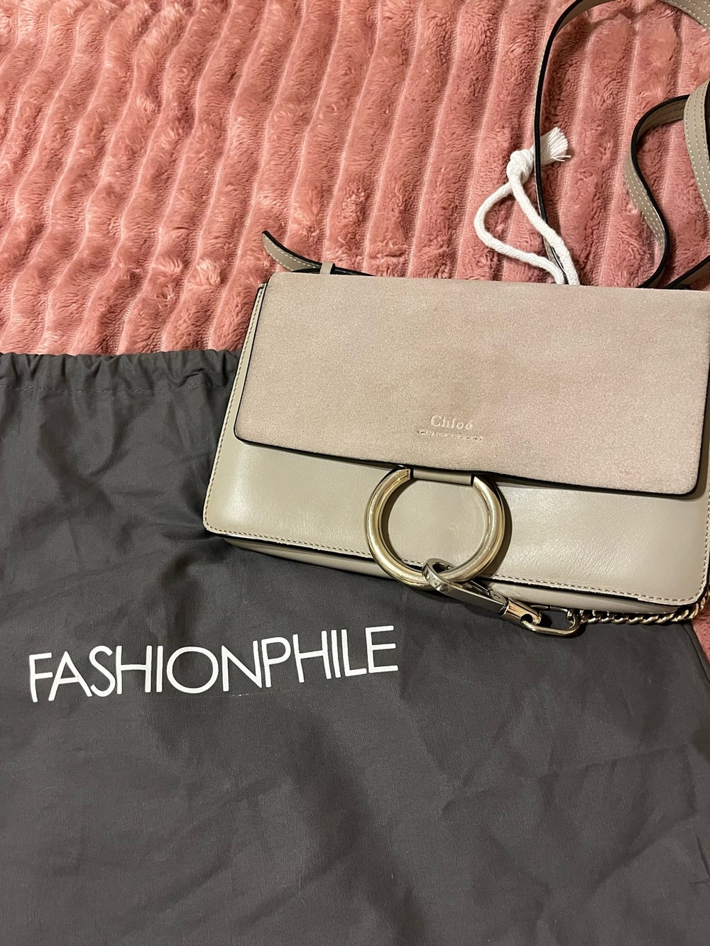 Faye Small Shoulder Bag in Beige